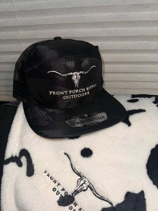 Reflective black camo SnapBack